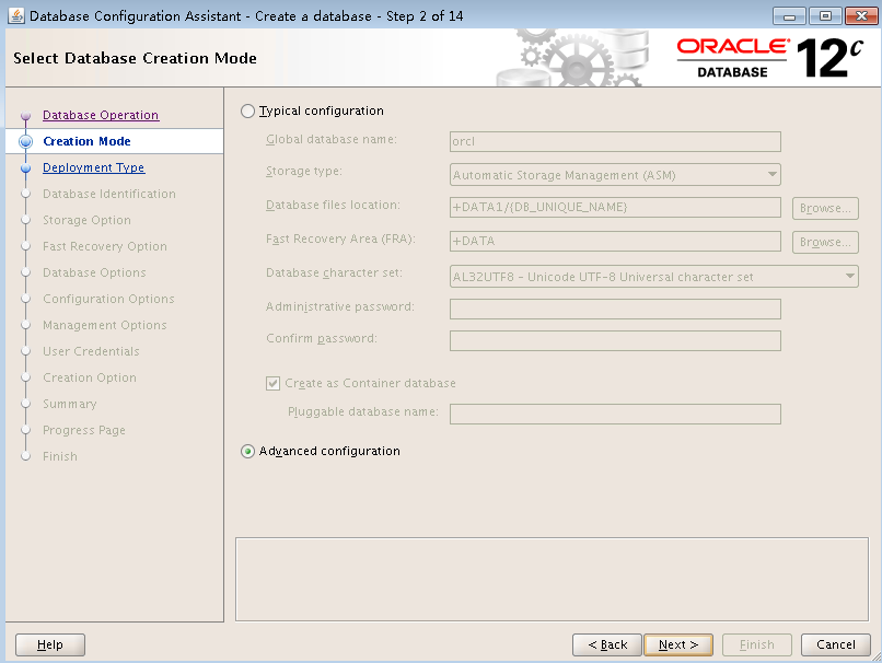 Create a database instance
