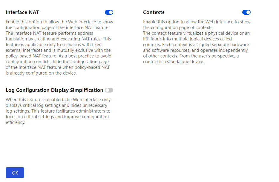 Web interface custom