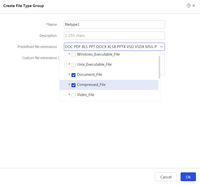 Web example: Configuring file filtering