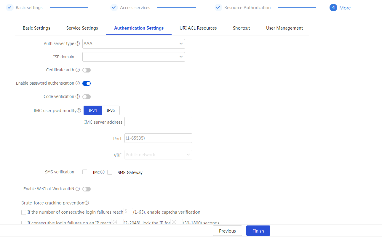 Web example: Configuring IP access with local authentication and ...