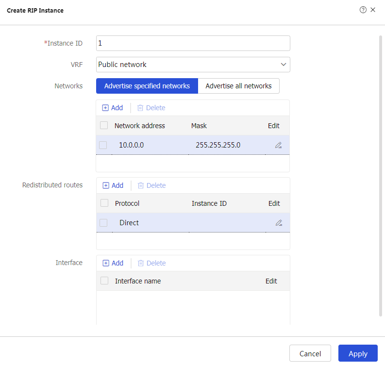 Training Rip Example Web example: Configuring basic RIP