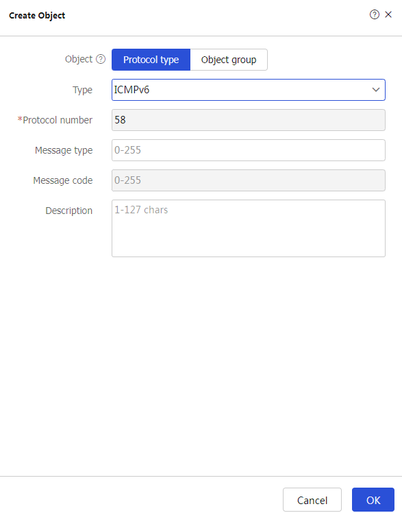 Service Object Image Example Software Web example: Configuring a service object group